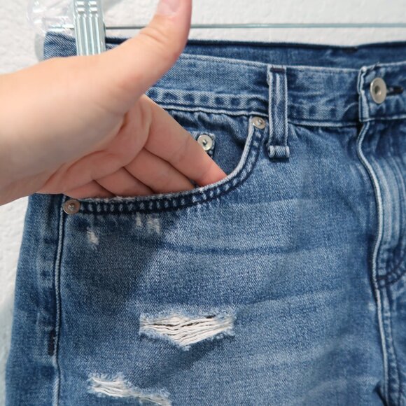 Rag & Bone Womens Cate Mid Rise Shorts Jean Denim Distressed Bottoms 27 - Picture 3 of 17